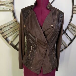 Laseine Brown Ultra Suede Women's Jacket